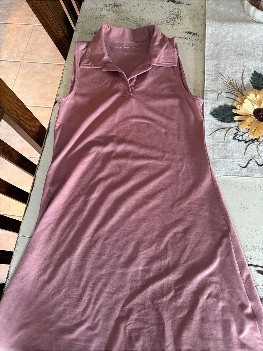 TNA Women's Sleeveless Polo Dress - Dusty Rose
